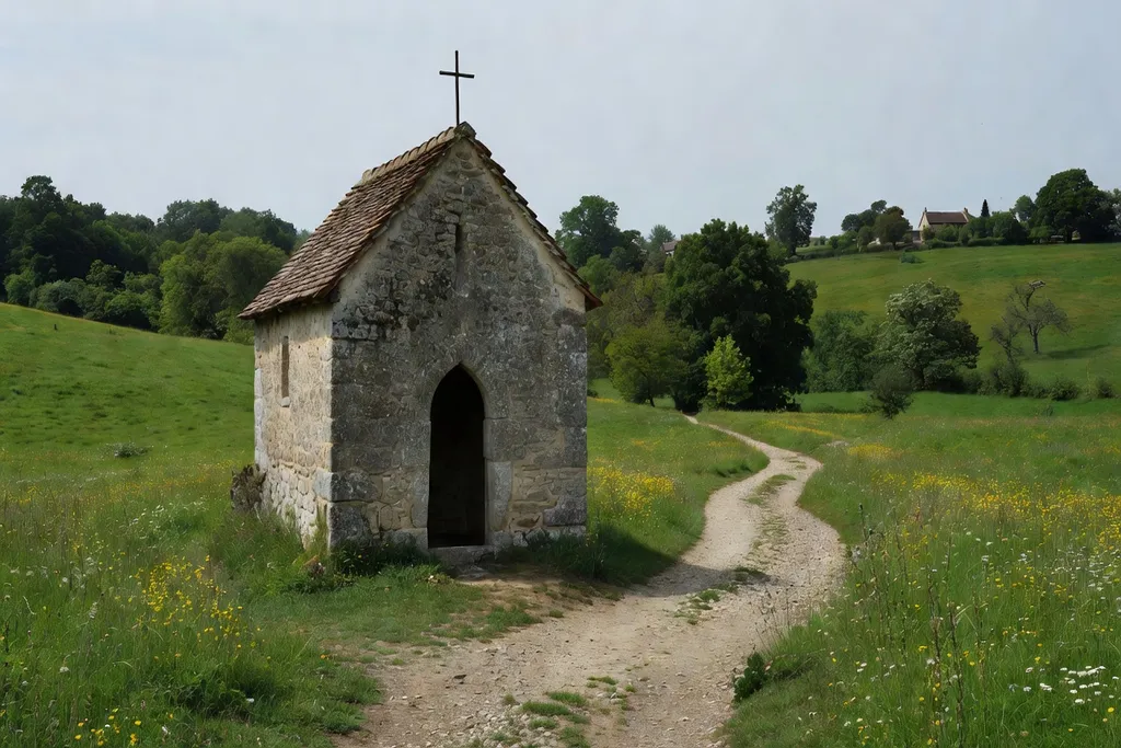 Petite chapelle rurale en pierre calcaire du canton de Quingey