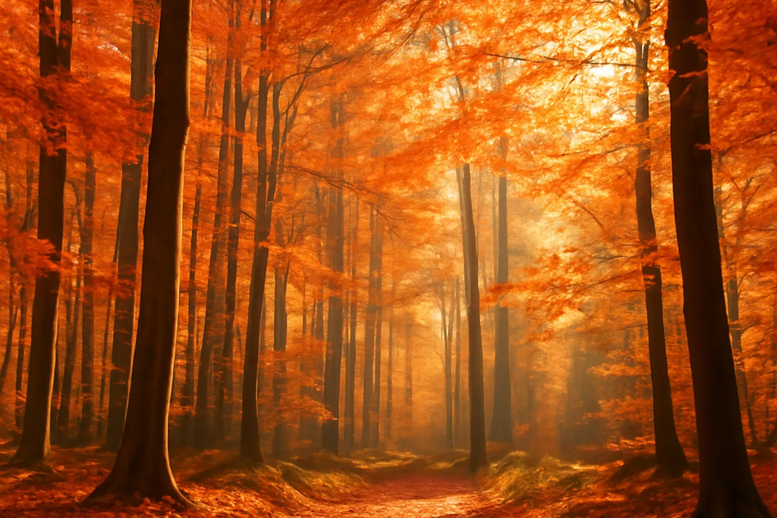 Sous-bois de hêtraie en automne dans le canton de Quingey