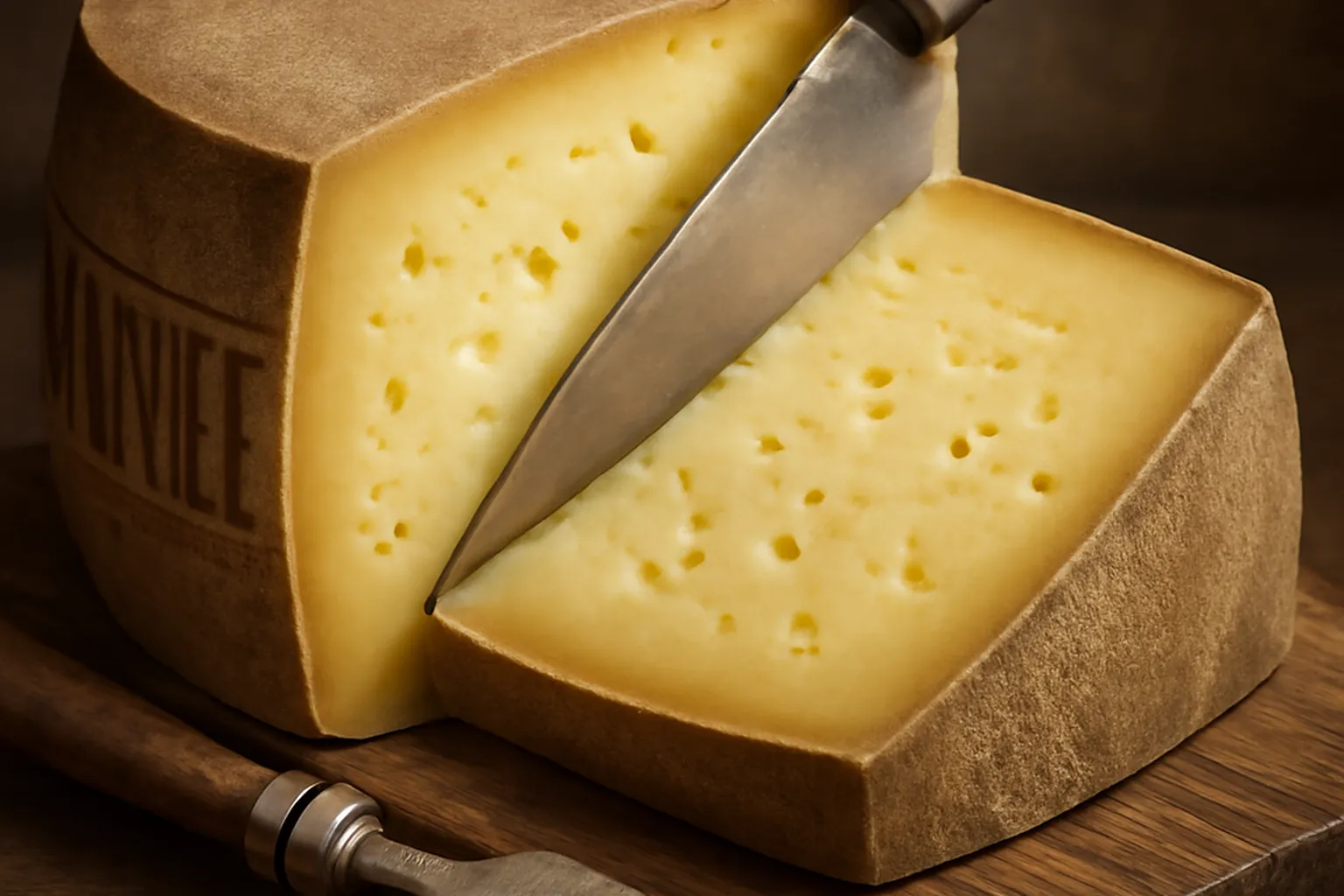 Meules de Comté en cours d'affinage dans une cave comtoise