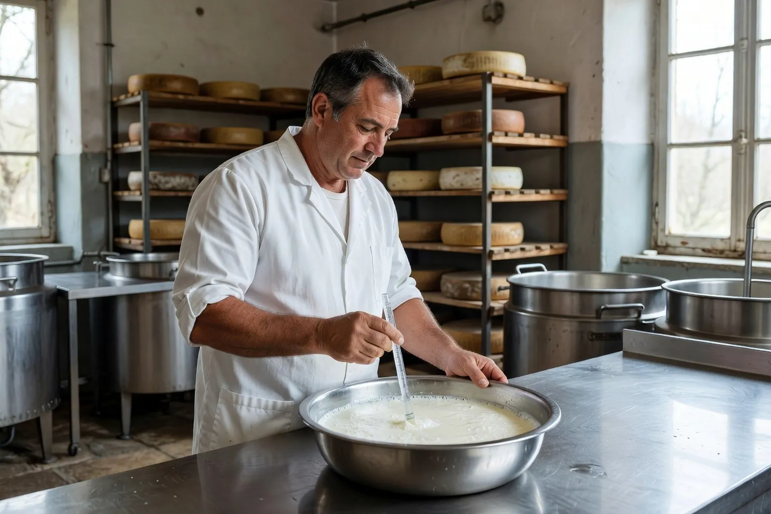Jean-Michel Bertrand avec ses vaches Montbéliardes dans les pâturages du canton