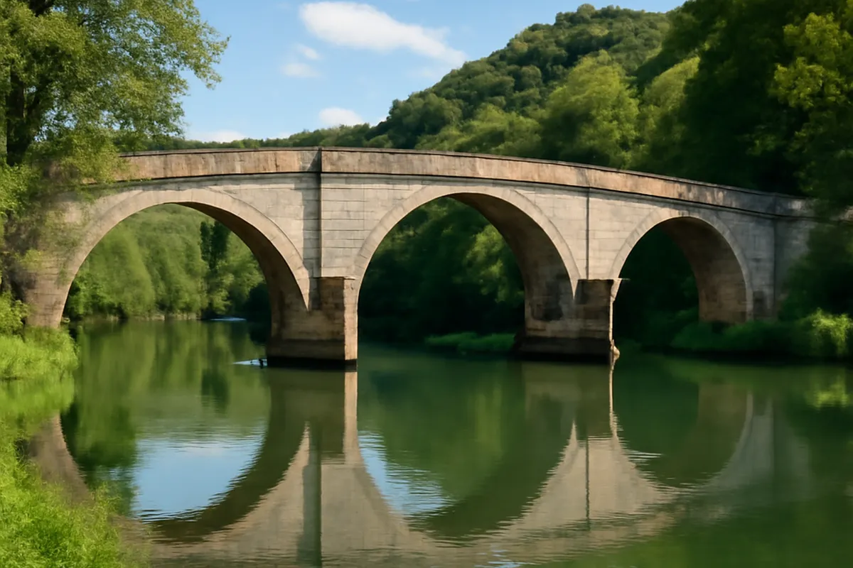 Pont historique sur la Loue dans le canton de Quingey