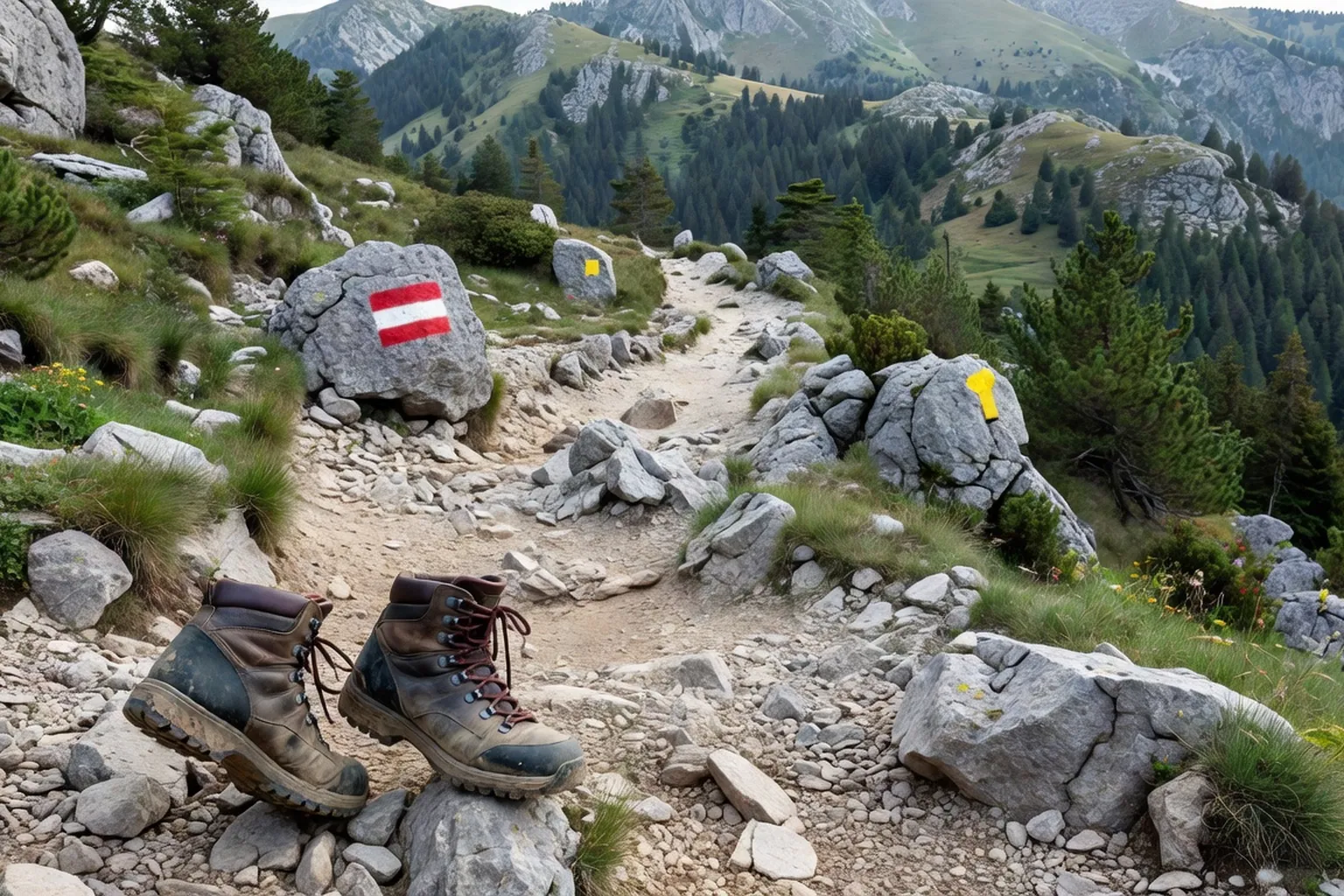Vue sur les gorges de la Loue depuis le sentier de randonnée