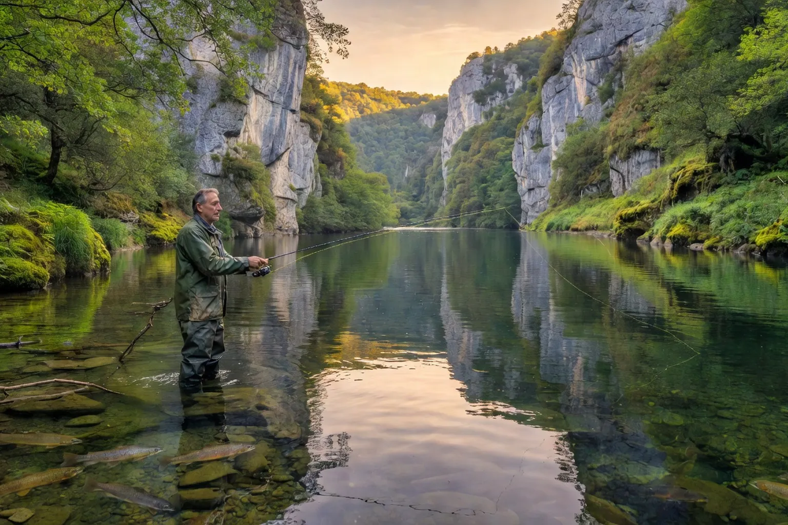 Pêche sur la Loue autour de Quingey